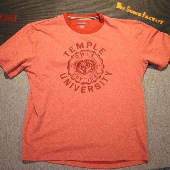 Champion Athletic Wear Temple University Owls Pastel Red T-Shirt - Size Large - Picture 1 of 4